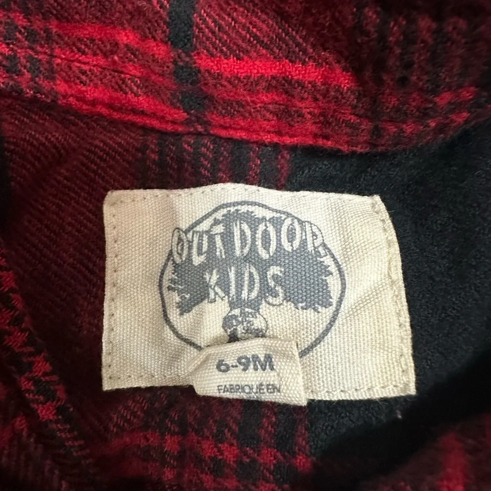 Cozy Red and Black Plaid Kids Bodysuit